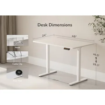 Claiks Electric Adjustable Height Standing Desk for Home Office