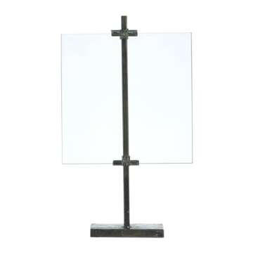 10 in x 16.75 in Black Adjustable Metal Stand and Glass Floating Photo Frame