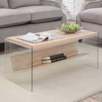 Convenience Concepts Soho Coffee Table, Weathered White
