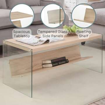 Convenience Concepts Soho Coffee Table, Weathered White