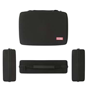 Essential Oils Storage for 70 Bottles + 6 Pieces Labels, Carrying Case Organizer Holds for Young Living, for Plant Therapy and for Doterra Containers - Fits 5,10 & 15 ml - Black