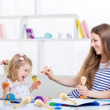 NEBURORA Mini Wooden Maracas DIY Set for Kids Fun