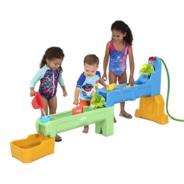 Simplay3 Rushing River Falls Multi-Level Outdoor Water Play Table, Expandable Splash Table for Toddl...
