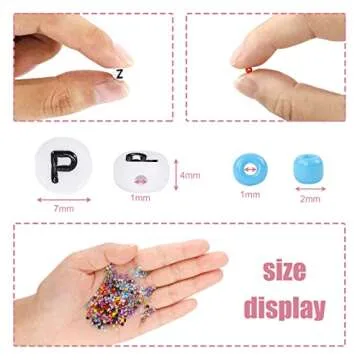 UOONY 35000+pcs 48 Colors Glass Seed Beads for Jewelry Making Kit, 2mm Tiny Beads for Bracelets with Letter Beads and Elastic String,Charms Necklaces Waist Beads Making, DIY Art Craft Girls Gifts