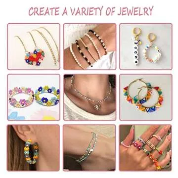UOONY 35000+pcs 48 Colors Glass Seed Beads for Jewelry Making Kit, 2mm Tiny Beads for Bracelets with Letter Beads and Elastic String,Charms Necklaces Waist Beads Making, DIY Art Craft Girls Gifts