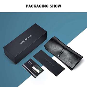 MERRY'S Rectangular Polarized Sports Sunglasses for Men Women Cycling Driving Fishing UV400 Protection S8225