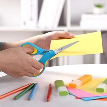 LIVINGO Kids Scissors - Safe, Soft Handle, Pointed Tip