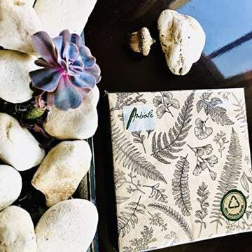 20-ct 13x13 Recycled Napkins Printed Leaves and Flower Napkins Pretty Valentine Napkins Decorative Recycled Napkins Fall Thanksgiving Eco-Friendly Compostable All Seasons Spring Napkins Paper