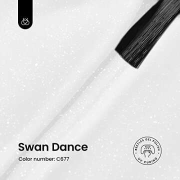 Beetles White Gel Nail Polish-15 ml Shimmer Glitter Milky White Gel Nail Polish Soak Off UV/LED Lamp...