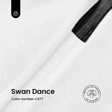 Beetles White Gel Nail Polish-15 ml Shimmer Glitter Milky White Gel Nail Polish Soak Off UV/LED Lamp...