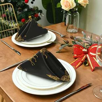 Cloth Napkins Leopards Washable Polyester Dinner Napkins Great for Weddings, Parties, Holiday Dinner 20in x 20in