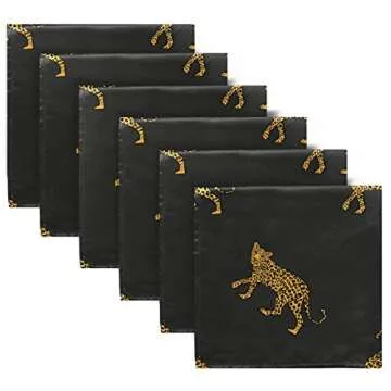 Cloth Napkins Leopards Washable Polyester Dinner Napkins Great for Weddings, Parties, Holiday Dinner 20in x 20in