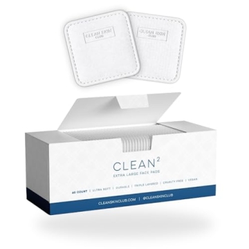 Clean Skin Club Clean² Pads 2.0 - Extra-Large, Soft, and Durable Skincare Solution