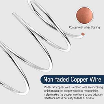 18 Gauge Silver Jewelry Wire with 4 in 1 Plier modacraft 65FT Christmas Ornaments Crafts Wire 1 MM Tarnish Resistant Copper​Beading Wire for Jewelry Making Supplies Indoor Christmas Decorations
