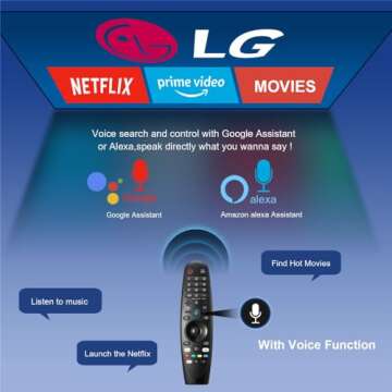 Universal LG Voice Magic Remote AKB75855501, Replacement for LG Smart TV AN-MR20GA AN-MR19BA AN-MR18BA AN-MR650A 2021 2020 2019 2018 2017 Models, with Pointer and Google/Alexa Voice Function