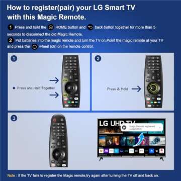 Universal LG Voice Magic Remote AKB75855501, Replacement for LG Smart TV AN-MR20GA AN-MR19BA AN-MR18BA AN-MR650A 2021 2020 2019 2018 2017 Models, with Pointer and Google/Alexa Voice Function