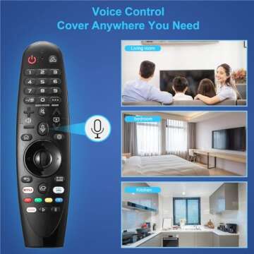 Universal LG Voice Magic Remote AKB75855501, Replacement for LG Smart TV AN-MR20GA AN-MR19BA AN-MR18BA AN-MR650A 2021 2020 2019 2018 2017 Models, with Pointer and Google/Alexa Voice Function