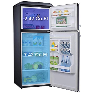 Galanz Retro 10 Cu Ft Dual Door Refrigerator - Black