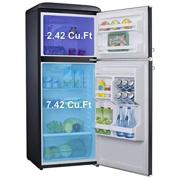 Galanz Retro 10 Cu Ft Dual Door Refrigerator - Black