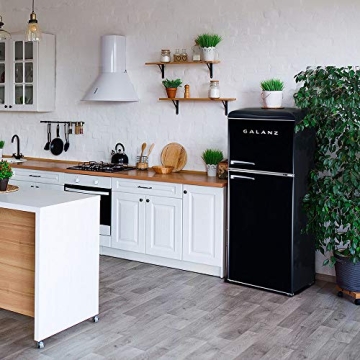 Galanz Retro 10 Cu Ft Dual Door Refrigerator - Black