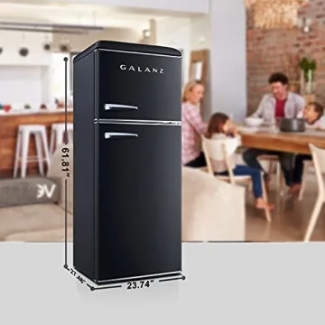 Galanz Retro 10 Cu Ft Dual Door Refrigerator - Black