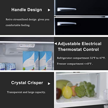 Galanz Retro 10 Cu Ft Dual Door Refrigerator - Black