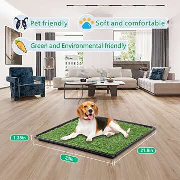 Choicons Dog Grass Pad with Tray Arificial Grass Patch for Dogs Potty Tray Fake Grass for Dogs to Pe...