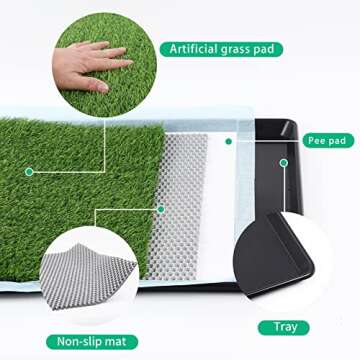 Choicons Dog Grass Pad with Tray Arificial Grass Patch for Dogs Potty Tray Fake Grass for Dogs to Pee On Turf with Tray for Litter Box Puppy Potty Training Collect Pet Pee Outdoor and Indoor Use