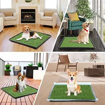 Choicons Dog Grass Pad with Tray Arificial Grass Patch for Dogs Potty Tray Fake Grass for Dogs to Pee On Turf with Tray for Litter Box Puppy Potty Training Collect Pet Pee Outdoor and Indoor Use