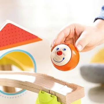 HABA Kullerbu Windmill Playset - 25 Piece Train Track for Balls Starter Set with Special Effects