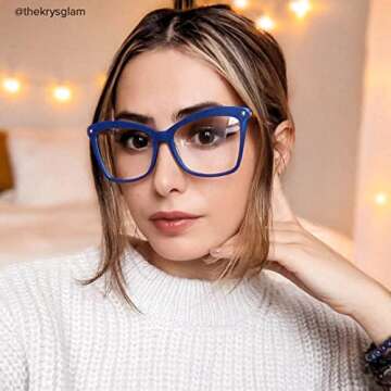 VOOGLAM Butterfly Blue Light Blocking Glasses for Women Anti UV Eyestrain Dry Eyes Computer Phone Ey...