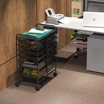 Simple Houseware 12-Drawers Rolling Storage Cart, Black