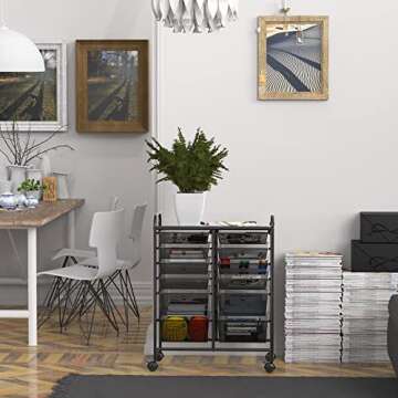 Simple Houseware 12-Drawers Rolling Storage Cart, Black