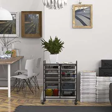 Simple Houseware 12-Drawers Rolling Storage Cart, Black