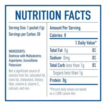 EQUAL 0 Calorie Sweetener, Aspartame and Acesulfame-K Sweetener Packets, Zero Calorie Sugar Alternative, Erythritol Free, 1000 Ct (Pack of 1)