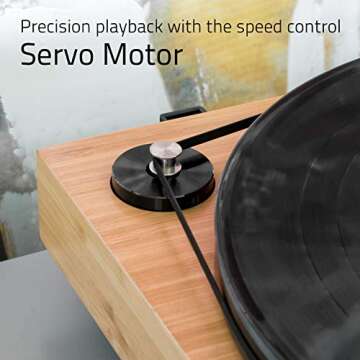 Fluance RT82 Reference High Fidelity Vinyl Turntable Record Player with Ortofon OM10 Cartridge, Speed Control Motor, High Mass MDF Wood Plinth, Vibration Isolation Feet - Bamboo