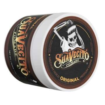 Suavecito Pomade Original For Men 4 oz, 1 Pack - Medium Shine Water Based Wax Like Flake Free Hair G...