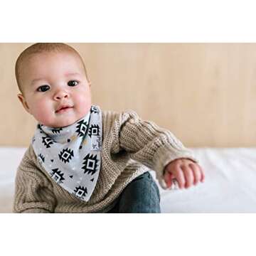 Copper Pearl Baby Bandana Bibs - 6 Pack Soft Cotton Baby Bibs for Drooling and Teething, Absorbent Drool Bibs for Baby Girl and Boy, Adjustable to Fit Newborns to Toddlers, Tons of Styles (Hawk Set)