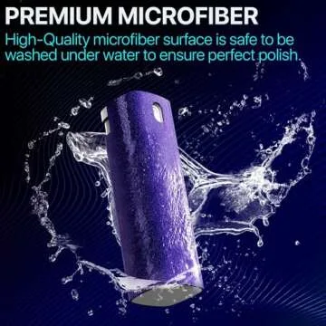 IO CLEAN Mini Screen Cleaner Spray – Finger Proof Screen Cleaner for Smartphones, iPads, MacBooks, Laptops, Car Screens, Touchscreens – 3in1 Mist Cleaner, Microfiber Cloth and Protective Cover -Yellow