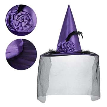 Elvodosia Halloween Costumes for Women, Witch Halloween Dress for Girls Boys, Witch Costume Outfit Set for Women Men Adults Kids Couples in Halloween Dress Up Party [Purple]