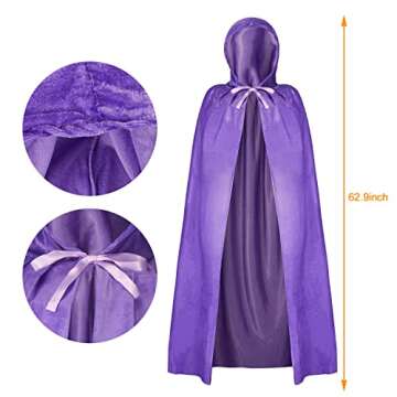Elvodosia Halloween Costumes for Women, Witch Halloween Dress for Girls Boys, Witch Costume Outfit Set for Women Men Adults Kids Couples in Halloween Dress Up Party [Purple]