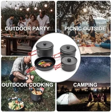 ALocs Camping Cookware Set for Outdoor Cooking Essentials