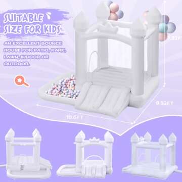 FINCOME White Bounce House for Toddlers - Durable Fun