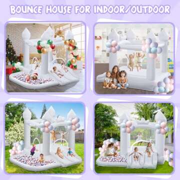 FINCOME White Bounce House for Toddlers - Durable Fun
