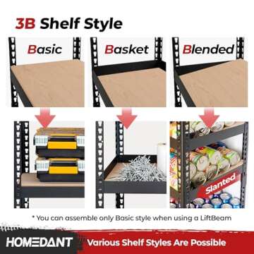 HOMEDANT Heavy Duty Adjustable Shelving Unit for Garage Use