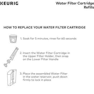 Keurig Water Filter Refill Cartridges, Replacement Water Filter Cartridges, Compatible with 2.0 K-Cup Pod Coffee Makers, 2 Count