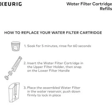 Keurig Water Filter Refill Cartridges, Replacement Water Filter Cartridges, Compatible with 2.0 K-Cup Pod Coffee Makers, 2 Count