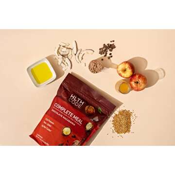 HLTH Code Complete Meal Replacement Shake - Healthiest Meal Replacement = Healthiest You | Keto Friendly | High Protein | Low Carb | Collagen | Gluten Free | Chocolate Macadamia (15 servings)