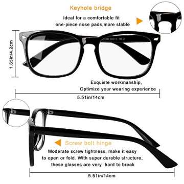 Blue Light Blocking Glasses, Hicdaw 3Packs Blue Light Glasses for Women Blue Light Blocking Glasses for Women Men with Gift Box Screwdrivers