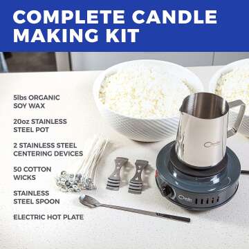 DIY Candle Making Kit with Soy Wax & Hot Plate (5lb)